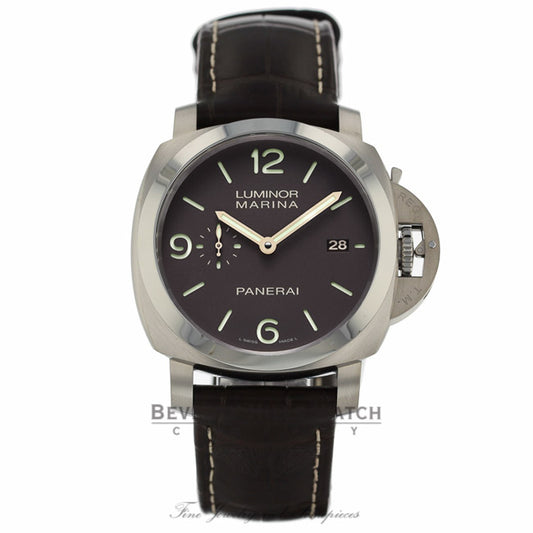 Panerai Luminor Marina Titanium 47MM Brown PAM00351 PYE595 - Beverly Hills Watch Company
