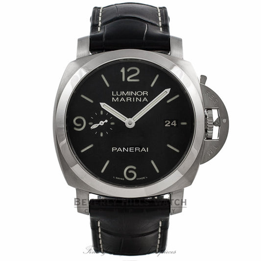 Panerai PAM00312 Luminor Marina Stainless Steel 44mm 1950's Case Leather Strap Automatic PAM00312 QKX6WV - Beverly Hills Watch Company Watch Store
