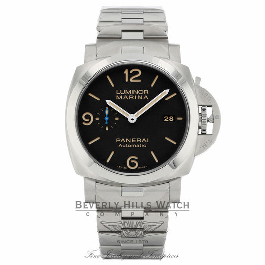 Panerai Luminor Marina 1950 Stainless Steel 44mm Automatic Black Dial PAM00723 127NM7 - Beverly Hills Watch