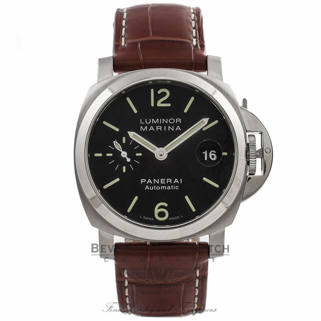 Panerai Luminor Marina Stainless Steel 40MM Brown Alligator Strap PAM00048