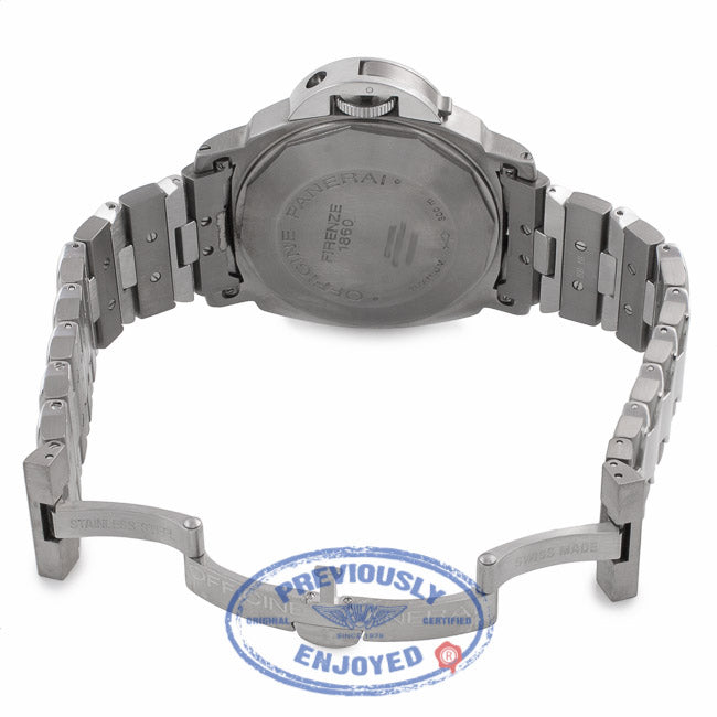 Panerai Luminor Marina Stainless Steel Titanium 44MM Black Dial Bracelet PAM00165 UPAP99 - Beverly Hills Watch Company Watch Store