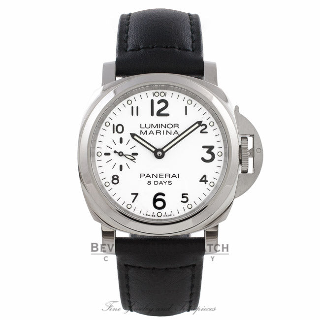 Panerai Luminor Marina 8 Day Stainless Steel White Dial PAM00563 X768MU - Beverly Hills Watch Company Watch Store