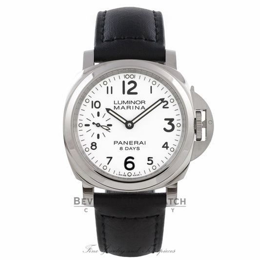 Panerai Luminor Marina 8 Day Stainless Steel White Dial PAM00563 X768MU - Beverly Hills Watch Company Watch Store