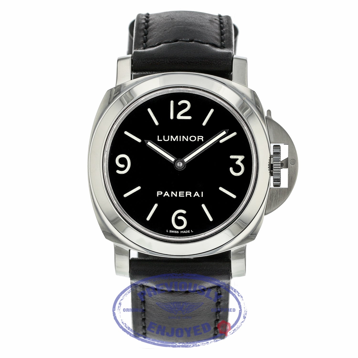 Panerai Luminor 44MM Manual Wind Stainless Steel Black Dial PAM00112 534QDY - Beverly Hills Watch