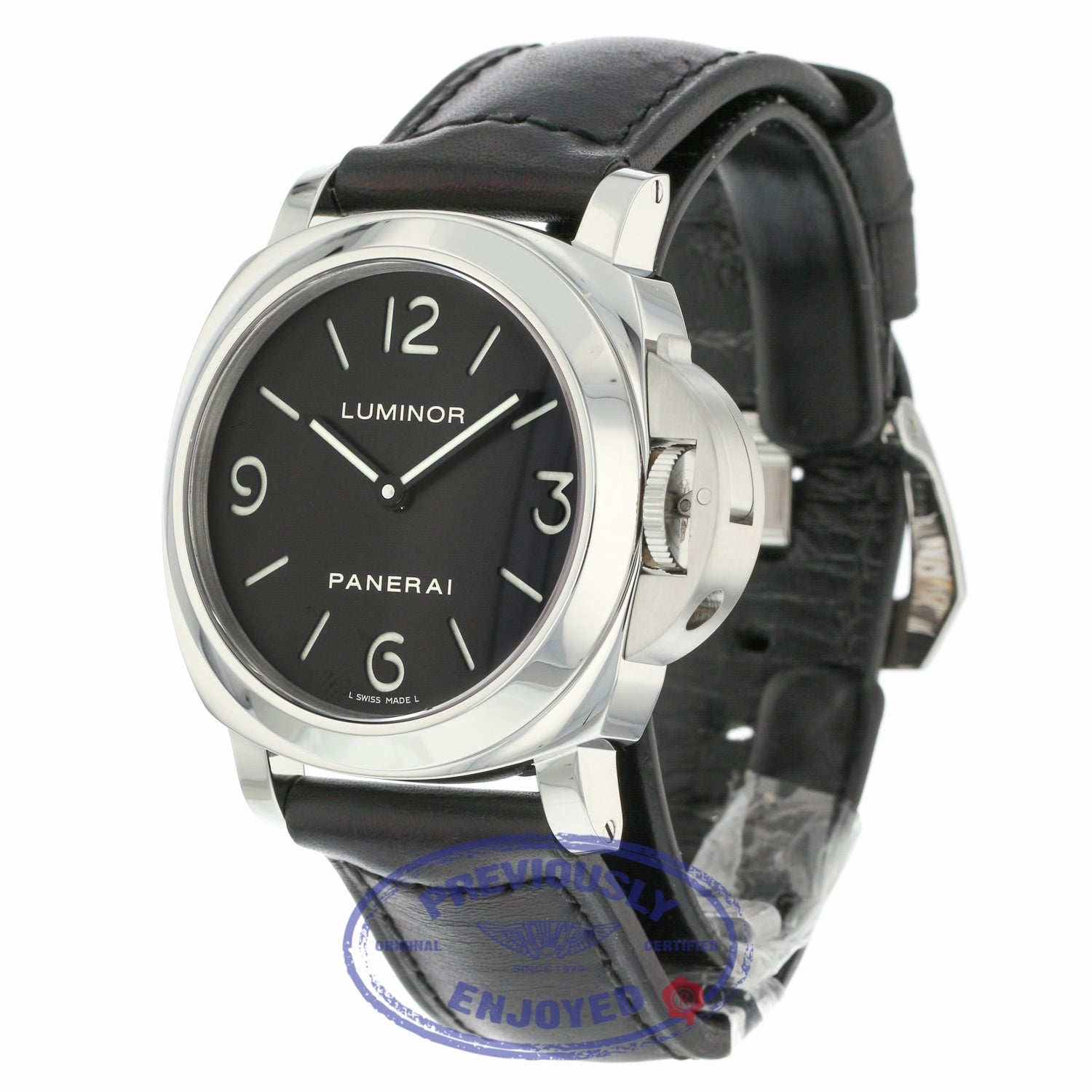 Panerai Luminor 44MM Manual Wind Stainless Steel Black Dial PAM00112 534QDY - Beverly Hills Watch