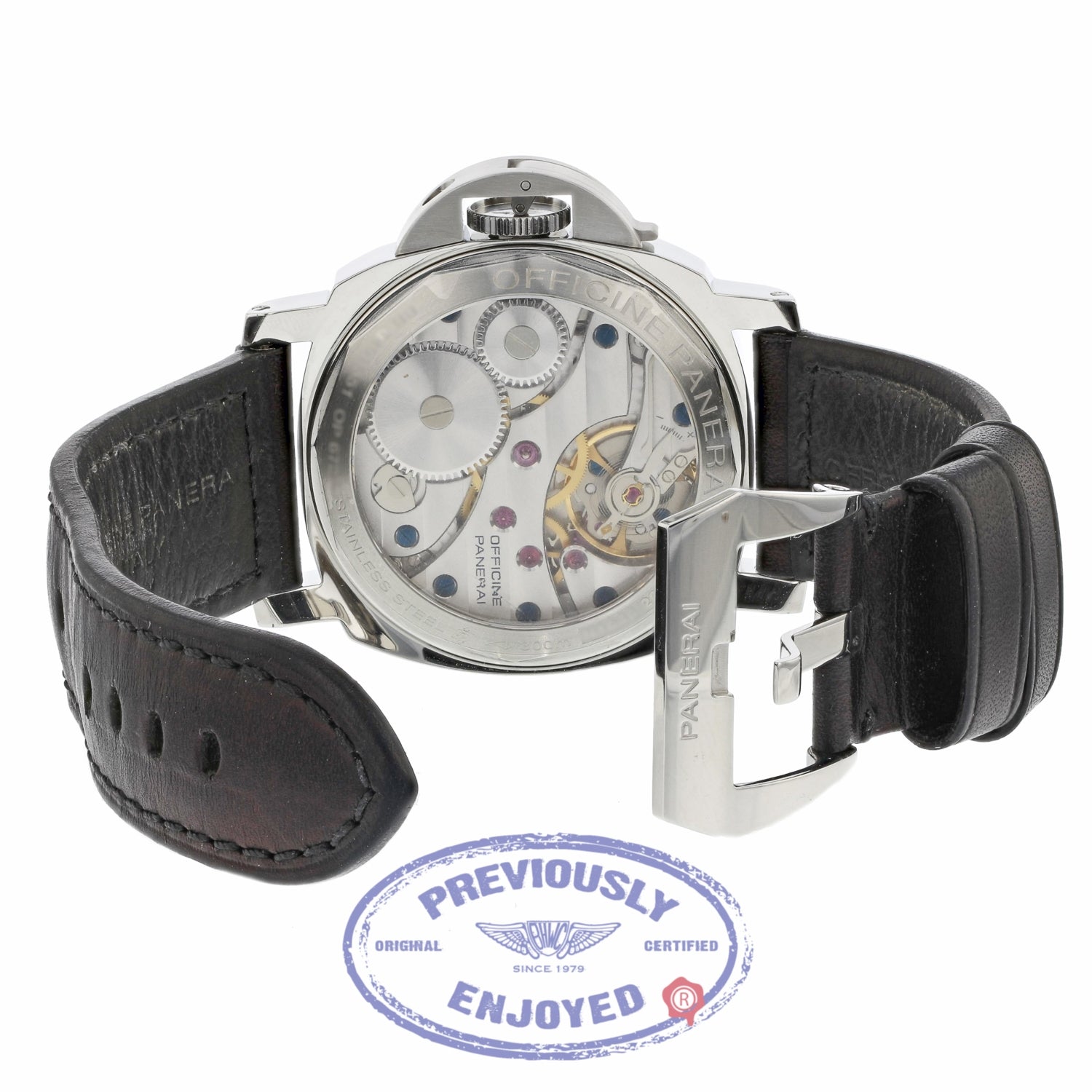 Panerai Luminor 44MM Manual Wind Stainless Steel Black Dial PAM00112 534QDY - Beverly Hills Watch