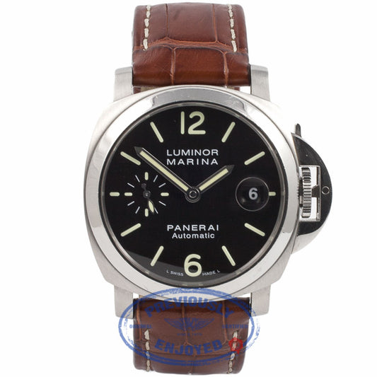 Panerai Luminor Marina Automatic Black Dial Stainless Steel PAM104 NV41UK - Beverly Hills Watch Company Watch Store