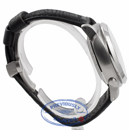 Panerai PAM00362 1950 Stainless Steel Blue Hands Leather Strap Rattrapante Watch PAM362 Beverly Hills Watch Company Watches