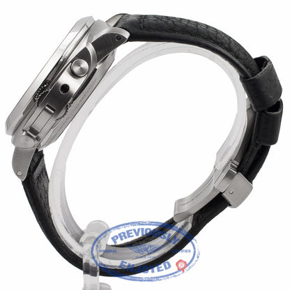 Panerai PAM00362 1950 Stainless Steel Blue Hands Leather Strap Rattrapante Watch PAM362 Beverly Hills Watch Company Watches