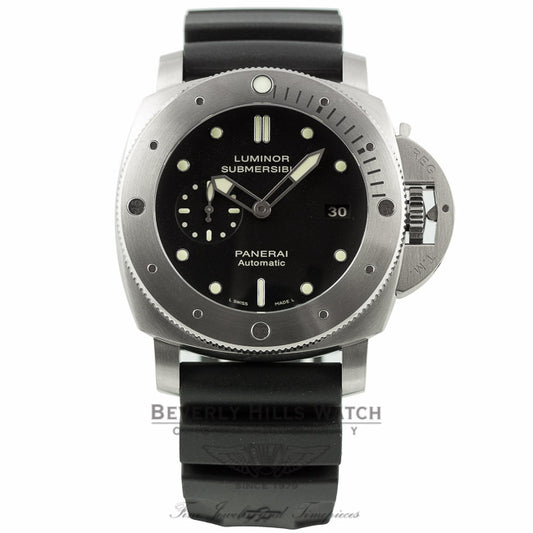 Panerai Luminor Submersible 1950 Titanium 47MM Black Dial  Automatic PAM00305 MU64LX - Beverly Hills Watch Company