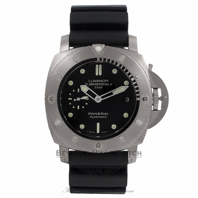 Panerai Luminor Submersible 1950 Limited Edition Black Dial Black Rubber Strap PAM00364 QTTPQ0 - Beverly Hills Watch Store