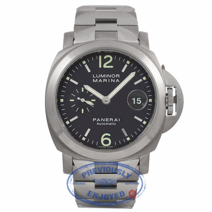 Panerai PAM00091 Luminor Marina Titanium Stainless Steel 44mm Case Anthracite Dial Bracelet PAM00091 U29QH6 - Beverly Hills Watch Company Watch Store