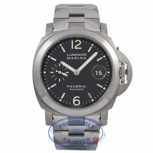 Panerai PAM00091 Luminor Marina Titanium Stainless Steel 44mm Case Anthracite Dial Bracelet PAM00091 U29QH6 - Beverly Hills Watch Company Watch Store