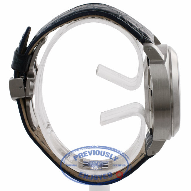 Panerai Marina Luminor 40MM Stainless Steel Blue Dial Crocodile Strap PAM00070 60YU15 - Beverly Hills Watch Company Watch Store