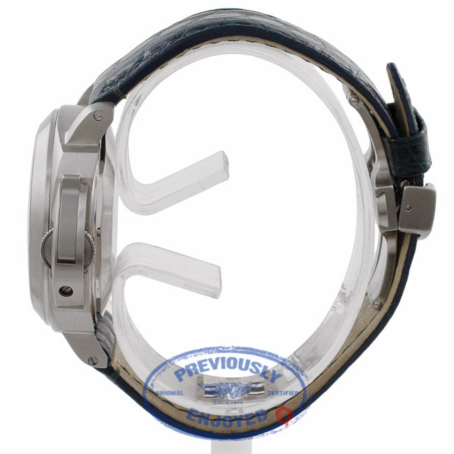 Panerai Marina Luminor 40MM Stainless Steel Blue Dial Crocodile Strap PAM00070 60YU15 - Beverly Hills Watch Company Watch Store