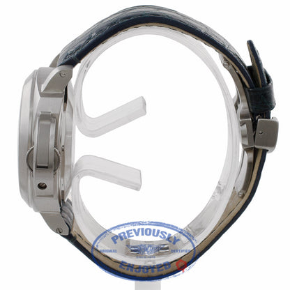 Panerai Marina Luminor 40MM Stainless Steel Blue Dial Crocodile Strap PAM00070 60YU15 - Beverly Hills Watch Company Watch Store