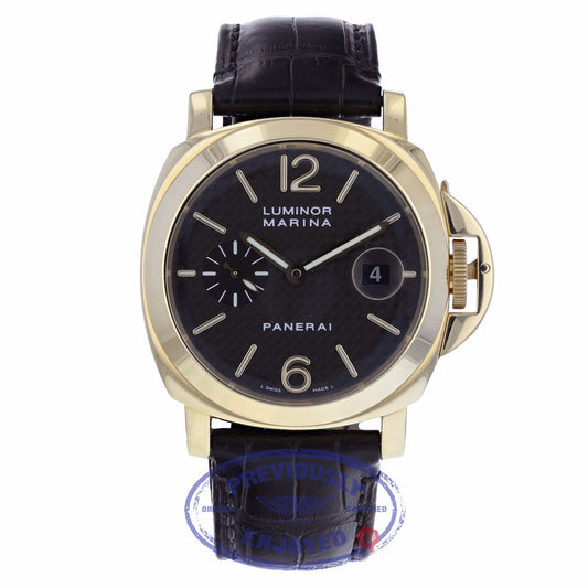 Panerai PAM00140 Luminor Marina 44mm Yellow Gold Carbon Fiber Dial Automatic XLNZ7V