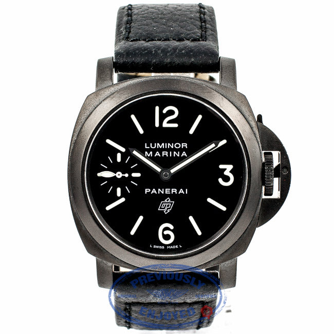 Panerai PAM00005 Luminor Marina Base 'Logo' 44mm Stainless Steel Black DLC Coated Case PAM05 Beverly Hills Watch Company Watch Store