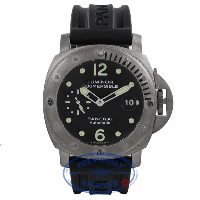 Panerai Luminor Submersible Black Dial Rubber Strap PAM00025 KE1H4F - Beverly Hills Watch Store