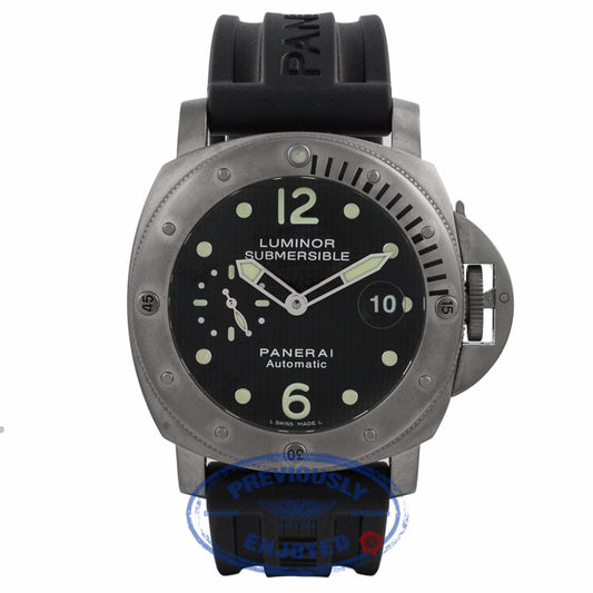 Panerai Luminor Submersible Black Dial Rubber Strap PAM00025 KE1H4F - Beverly Hills Watch Store