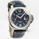 Panerai PAM00091 Luminor Marina Titanium 44mm Case Anthracite Dial Blue Leather Strap Deployment Buckle Watch PAM91 Panerai Watch Store Beverly Hills