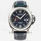 Panerai PAM00091 Luminor Marina Titanium 44mm Case Anthracite Dial Blue Leather Strap Deployment Buckle Watch PAM91 Panerai Watch Store Beverly Hills