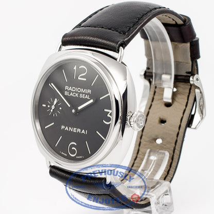 Panerai PAM00183 Radiomir Black Seal 45mm Stainless Steel Case Manual Wind Black Sandwich Dial Manual Wind Watch PAM183 Beverly Hills Watch Company Watch Store