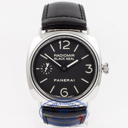Panerai PAM00183 Radiomir Black Seal 45mm Stainless Steel Case Manual Wind Black Sandwich Dial Manual Wind Watch PAM183 Beverly Hills Watch Company Watch Store