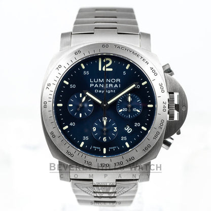 Panerai PAM00327 Luminor Daylight Titanium Chronograph Blue Dial Watch -PAM327- Beverly Hills Watch Company Watches