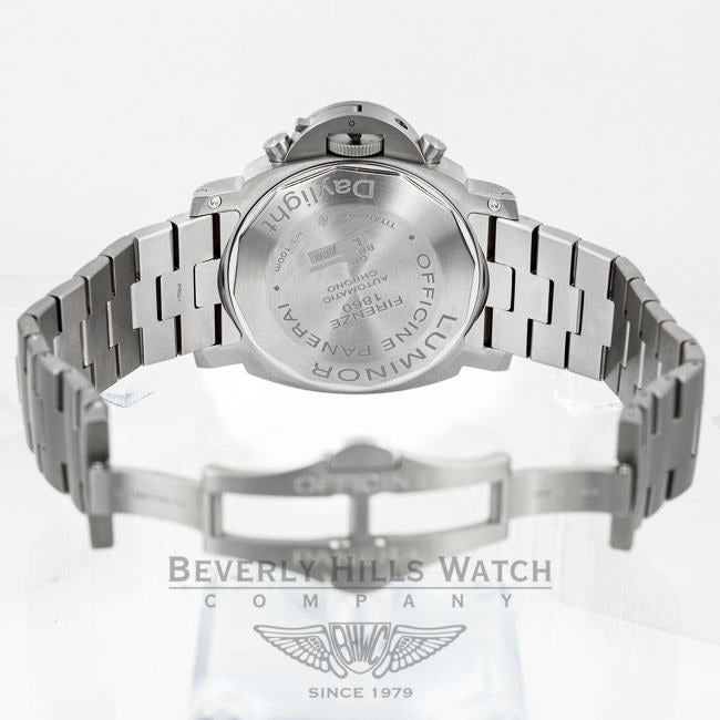 Panerai PAM00327 Luminor Daylight Titanium Chronograph Blue Dial Watch -PAM327- Beverly Hills Watch Company Watches