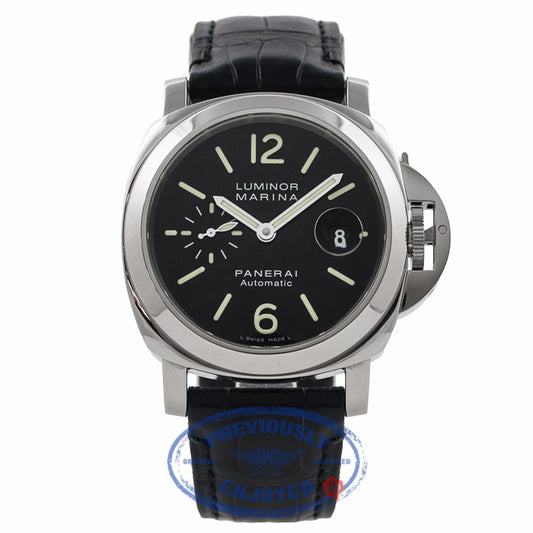 Panerai Luminor Marina Stainless Steel 44MM Black Dial PAM 104 U1646M - Beverly Hills Watch Company Watch Store