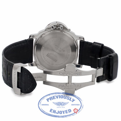 Panerai Luminor Marina Stainless Steel 44MM Black Dial PAM 104 U1646M - Beverly Hills Watch Company Watch Store