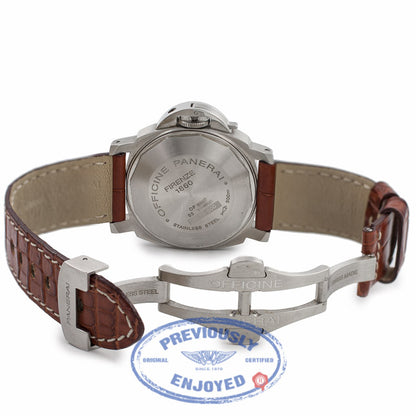 Panerai Luminor 40mm Power Reserve Black Stainless Steel PAM 125 E311IS - Beverly Hills Watch Company Watch Store