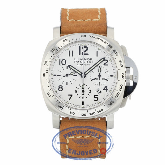 Panerai PAM188 Luminor Daylight 44mm Stainless Steel White Dial PAM00188 DQF6PL - Beverly Hills Watch