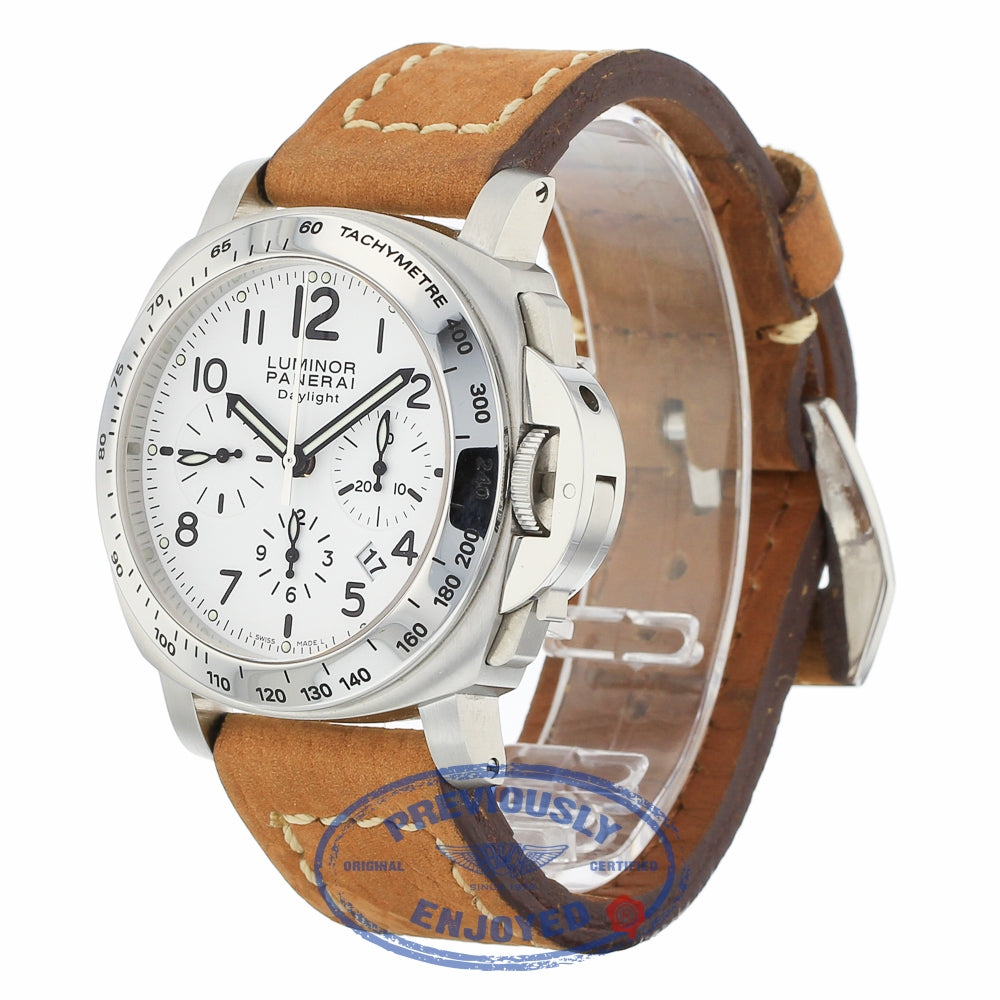 Panerai PAM188 Luminor Daylight 44mm Stainless Steel White Dial PAM00188 DQF6PL - Beverly Hills Watch
