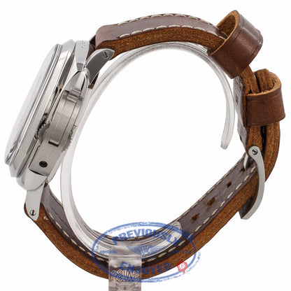 Panerai Stainless Steel Black Dial Brown Leather Strap 47MM PAM372 ZZAQD3 - Beverly Hills Watch Company Watch Store