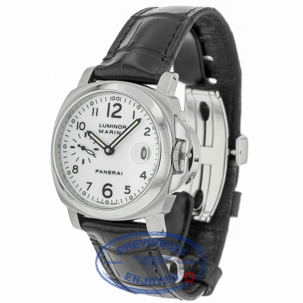 Panerai Luminor Marina Automatic 40mm Stainless Steel White Dial PAM00049 X5UAR1 - Beverly Hills Watch