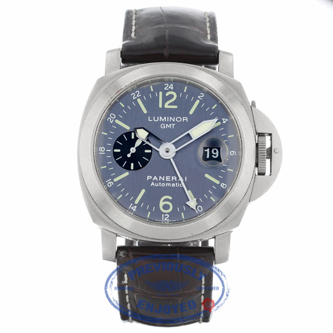 Panerai PAM 89 GMT Luminor Anthrecite Dial Titanium 44mm PAM00089 ZLURXZ - Beverly Hills Watch Company