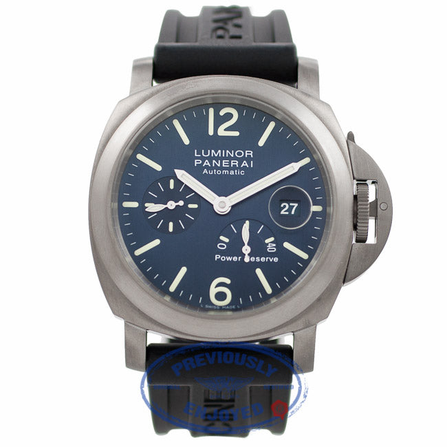 Panerai Luminor Titanium Power Reserve Blue Dial PAM00093 21VDCS - Beverly Hills Watch Company Watch Store