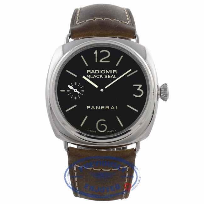 Panerai Radiomir Black Seal 45MM Stainless Steel Brown Leather Strap PAM00183 92NC39 - Beverly Hills Watch Company Watch Store