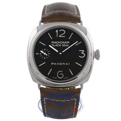 Panerai Radiomir Black Seal 45MM Stainless Steel Brown Leather Strap PAM00183 92NC39 - Beverly Hills Watch Company Watch Store