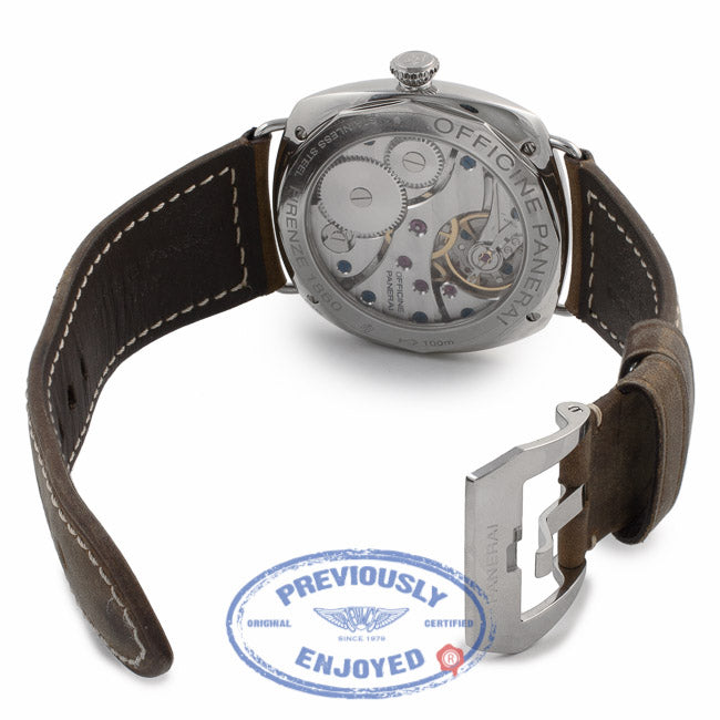 Panerai Radiomir Black Seal 45MM Stainless Steel Brown Leather Strap PAM00183 92NC39 - Beverly Hills Watch Company Watch Store