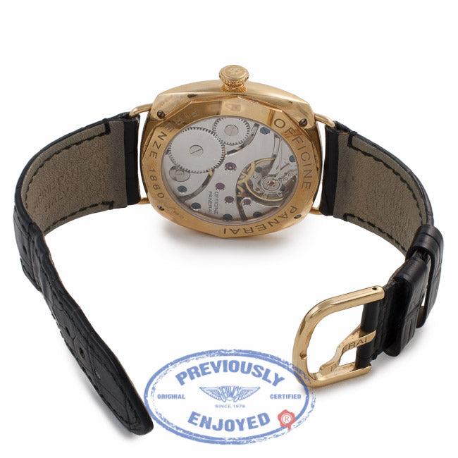 Panerai Radiomir 18k Rose Gold 45MM Black Dial Black Alligator Strap PAM00231 RXD647 - Beverly Hills Watch Company Watch Store