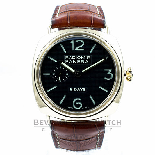 Panerai Radiomir 8 Day Power Reserve Rose Gold Watch PAM00197 Beverly Hills Watch Company