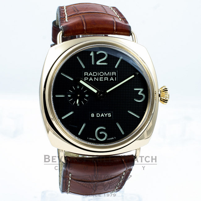 Panerai Radiomir 8 Day Power Reserve Rose Gold Watch PAM00197 Beverly Hills Watch Company