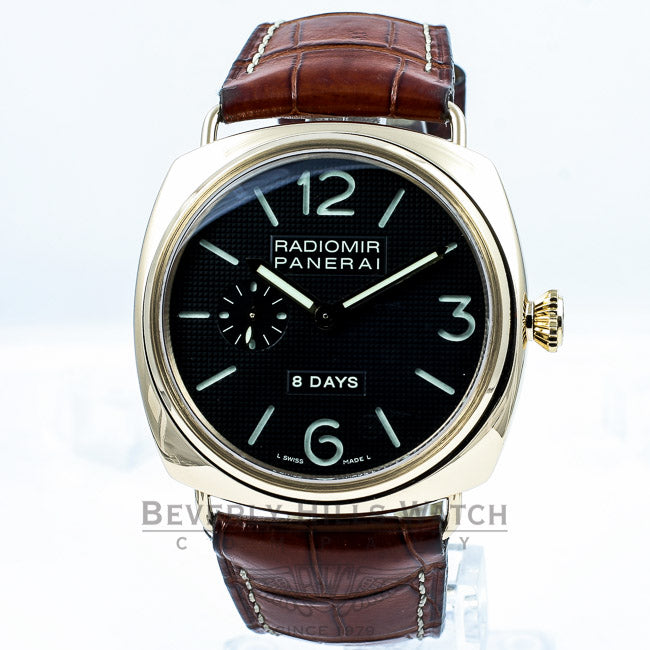 Panerai Radiomir 8 Day Power Reserve Rose Gold Watch PAM00197 Beverly Hills Watch Company