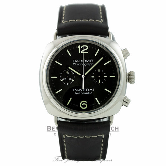 Panerai Radiomir 42mm Stainless Steel Matte Black Dial Chronograph PAM00369 2ZNHY7 - Beverly Hills Watch Company