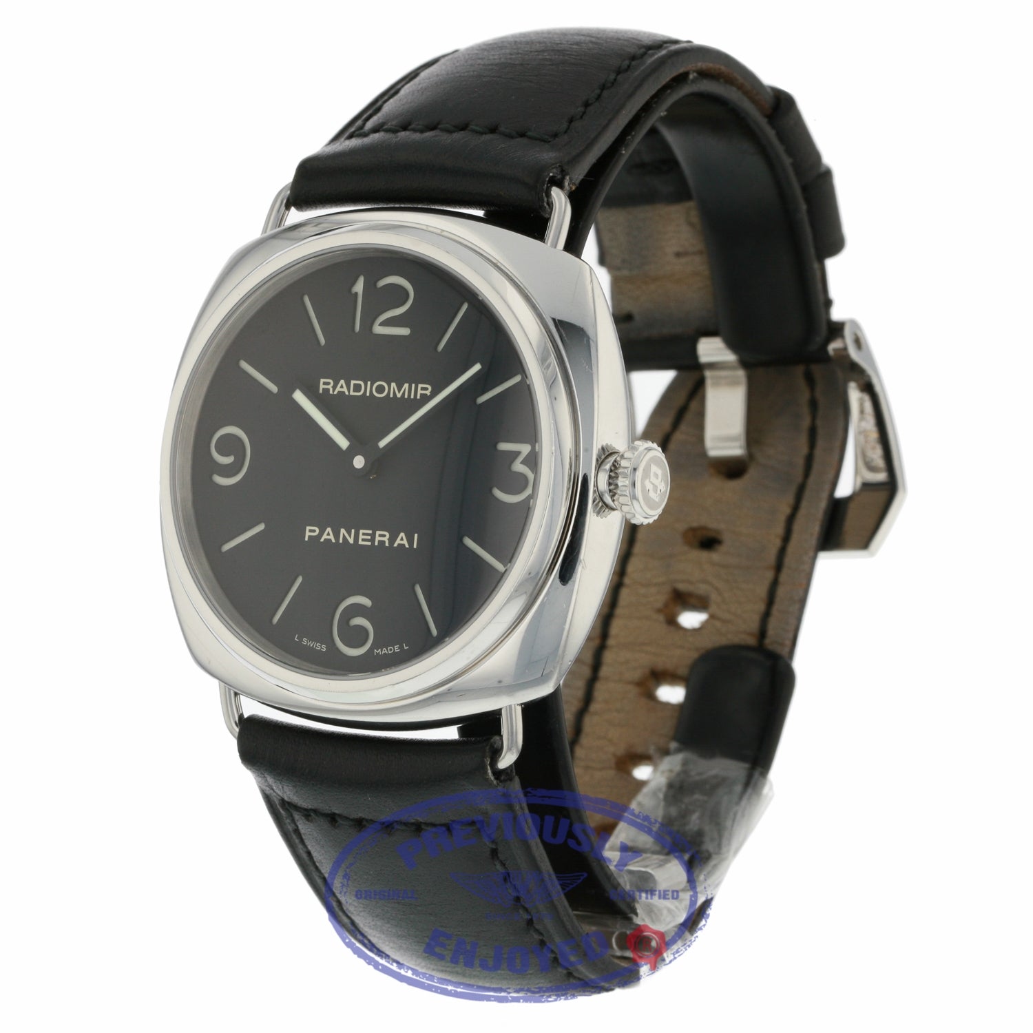 Panerai Radiomir 45mm Stainless Steel Case Black Dial Manual Wind PAM00210 DZ07NC - Beverly Hills Watch Company
