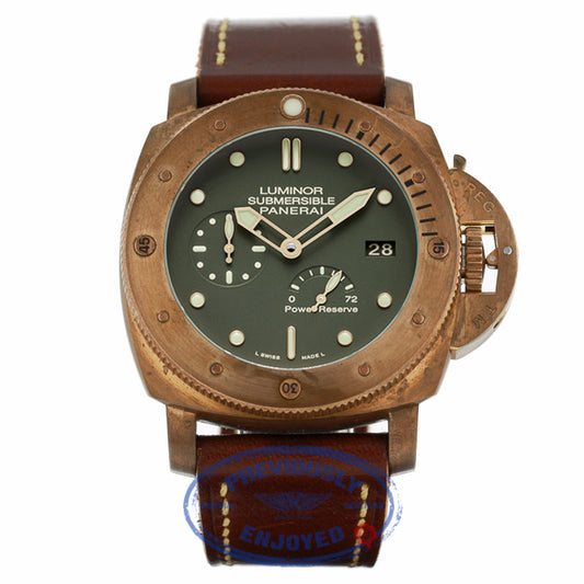 Panerai Luminor Submersible 1950 Bronzo 47mm Power Green Dial PAM00507  - Beverly Hills Watch Company