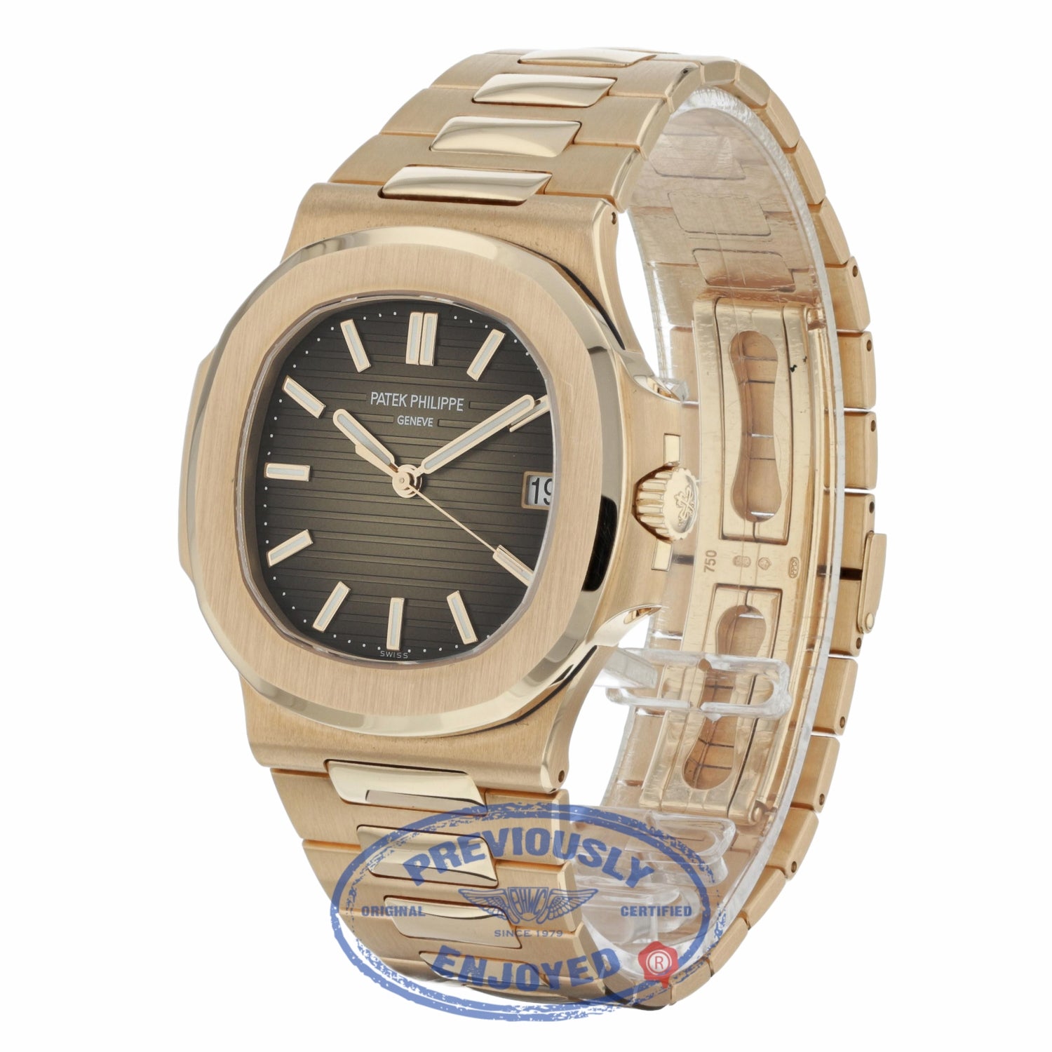 Patek Philippe Nautilus Brown Dial 18K Rose Gold Automatic 5711/1R-0016 RVQ7K6 - Beverly Hills Watch